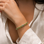 Bracelet Péridot Naturel Argent 925 – Pierre d'Août — bijou porté en situation