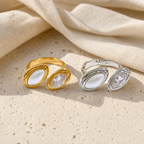 Bague Nacre Toi et Moi — photographie produit premium