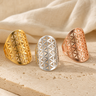 Bague Fleur de Vie ajourée en acier inoxydable réglable — photographie produit premium