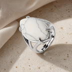 Bague Howlite Réglable — photographie produit premium