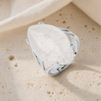 Bague Quartz Blanc Réglable — photographie produit premium