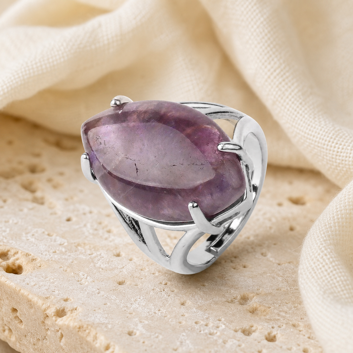 Bague Améthyste Réglable — photographie produit premium