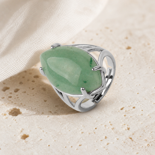 Bague Aventurine Verte Réglable — photographie produit premium