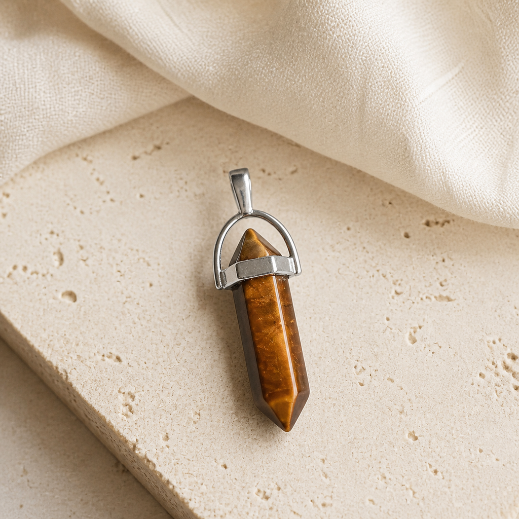 Pendentif Pointe - Oeil de Tigre — vue produit premium