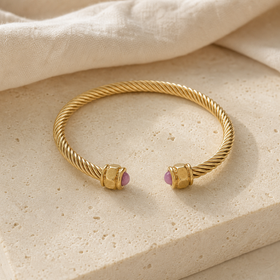 Bracelet Pierre de Naissance Octobre — Opale rose