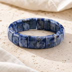 Bracelet Homme Sodalite — Perles Plates 10 mm — photographie produit premium