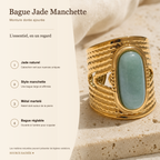 Bague Jade Manchette Ajourée — fiche descriptive