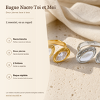 Bague Nacre Toi et Moi — fiche descriptive