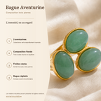 Bague Aventurine Trois Pierres — fiche descriptive
