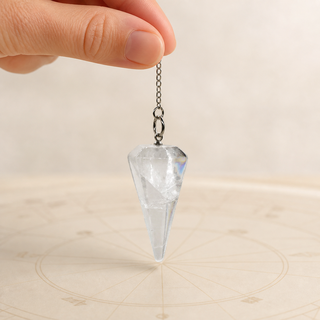 Pendule Radiesthesie - Cristal de Roche — vue en situation
