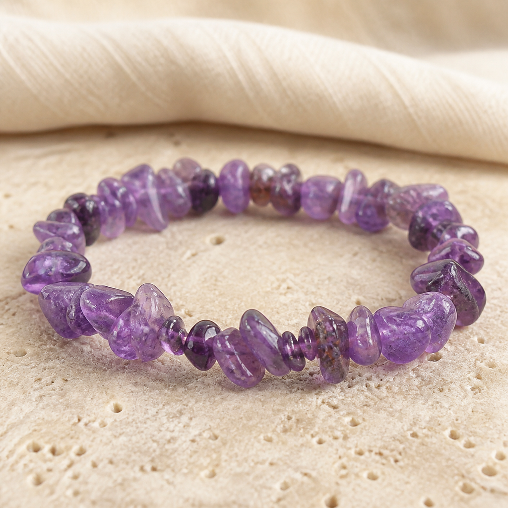Bracelet Éclats de Pierre Naturelle Brute – 25 Pierres — détail matière et finition