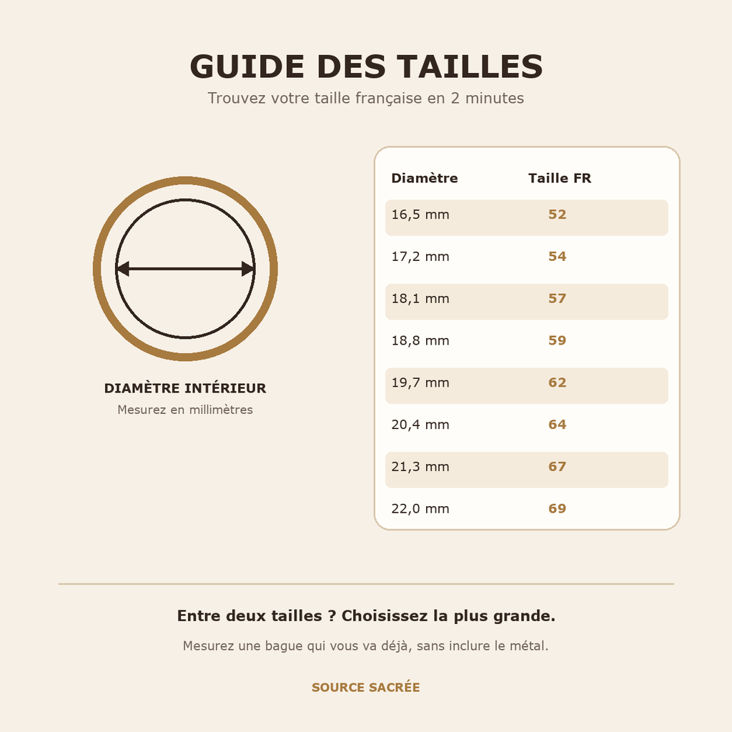 Bague Fiançailles Pierre de Lune, Petite Fleur Argentée — guide des tailles français