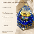Pyramide Orgonite Fleur de Lotus - Lapis-Lazuli — fiche descriptive