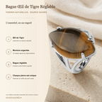 Bague Œil de Tigre Réglable — fiche descriptive