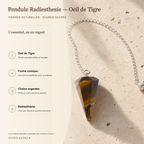Pendule Radiesthesie - Oeil de Tigre — fiche descriptive