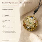 Pendentif Orgonite Arbre de Vie - Chakra Dore — fiche descriptive