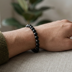 Bracelet Obsidienne Noire perles 8mm - vue 2