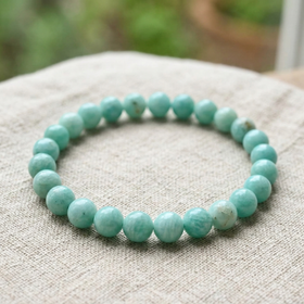 Bracelet Amazonite Femme - Perles Pierre Naturelle Véritable