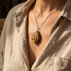 Collier arbre de vie oeil de tigre porte au cou - bijou femme confiance