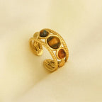 Bague Œil de Tigre Bohème Dorée