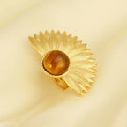 Bague Œil de Tigre Bohème Dorée