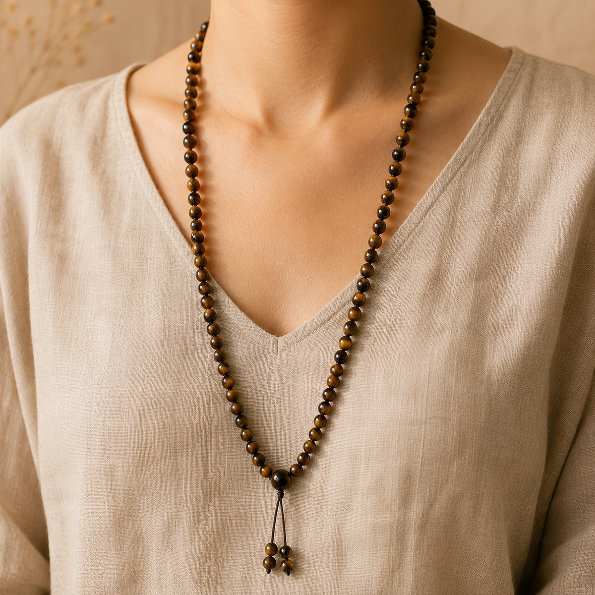 Mala Œil de Tigre 108 Perles 6 mm en Pierre Naturelle - lithothérapie | Source Sacrée