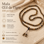 Mala Œil de Tigre 108 Perles 6 mm en Pierre Naturelle - lithothérapie | Source Sacrée