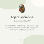 Agate indienne : apaisement, stabilité et confiance — symbolique traditionnelle