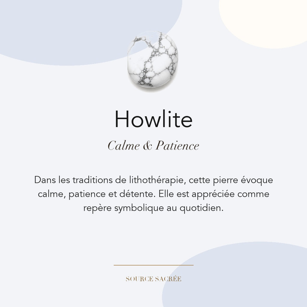 Howlite : calme, patience et détente — symbolique traditionnelle