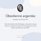 Obsidienne argentée : intuition, protection et clarté — symbolique traditionnelle