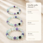 Bracelet Fluorite Multicolore : comparaison des perles 6 mm, 8 mm et 10 mm